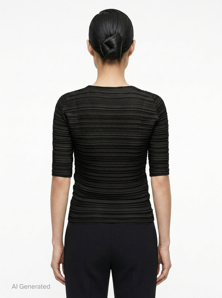 Pleated Stripe Top | Issey Miyake | Club21 - back