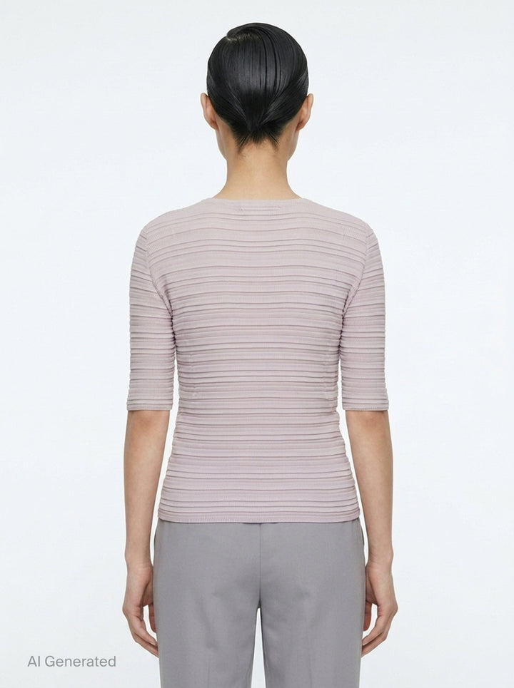 Pleated Stripe Top | Issey Miyake | Club21 - back