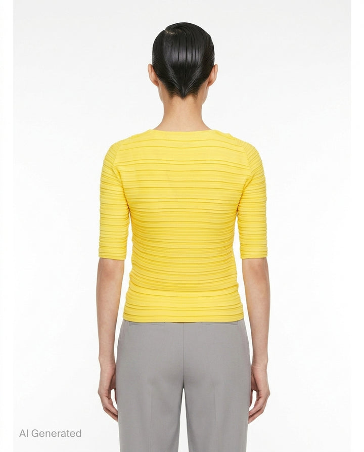 Pleated Stripe Top | Issey Miyake | Club21 - back