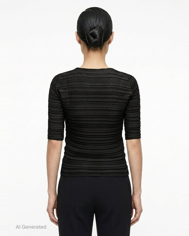 Pleated Stripe Top | Issey Miyake | Club21 - back