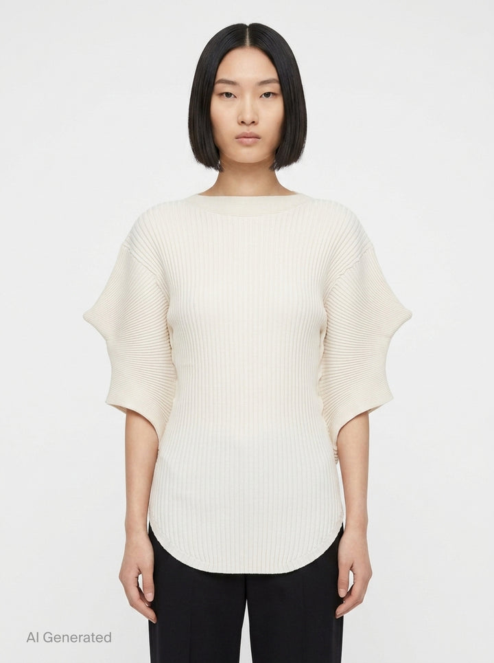 Prance Ribbed Knit Sweater | Issey Miyake | Club21 - front