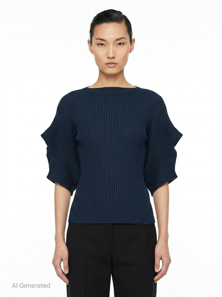 Prance Ribbed Knit Sweater | Issey Miyake | Club21 - front