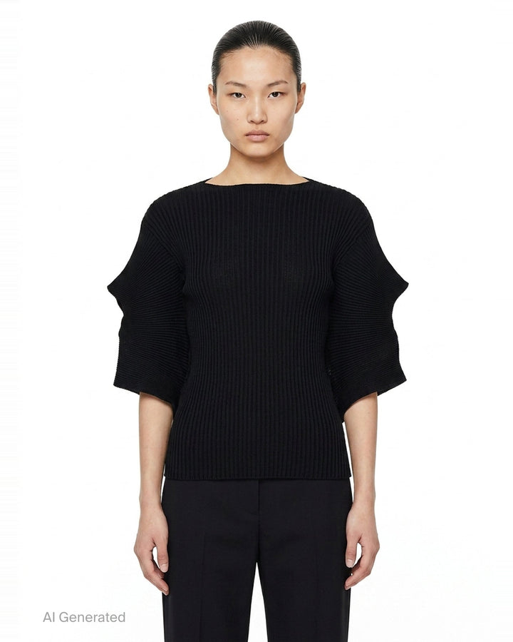 Prance Ribbed Knit Sweater | Issey Miyake | Club21 - front