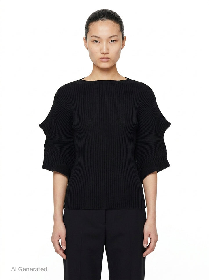 Prance Ribbed Knit Sweater | Issey Miyake | Club21 - front