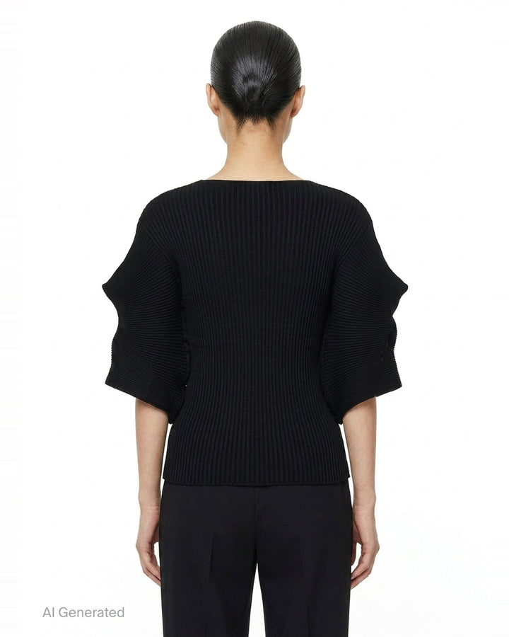 Prance Ribbed Knit Sweater | Issey Miyake | Club21 - back