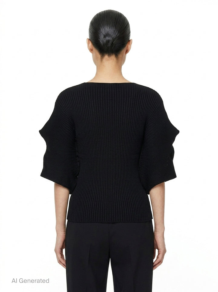 Prance Ribbed Knit Sweater | Issey Miyake | Club21 - back