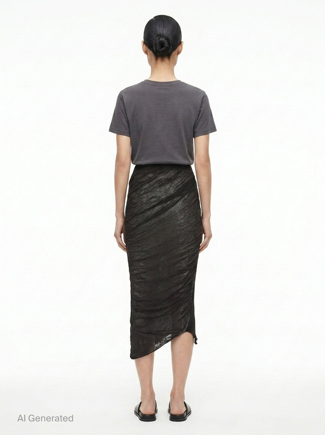 Ruched Midi Skirt | Issey Miyake | Club21 - back