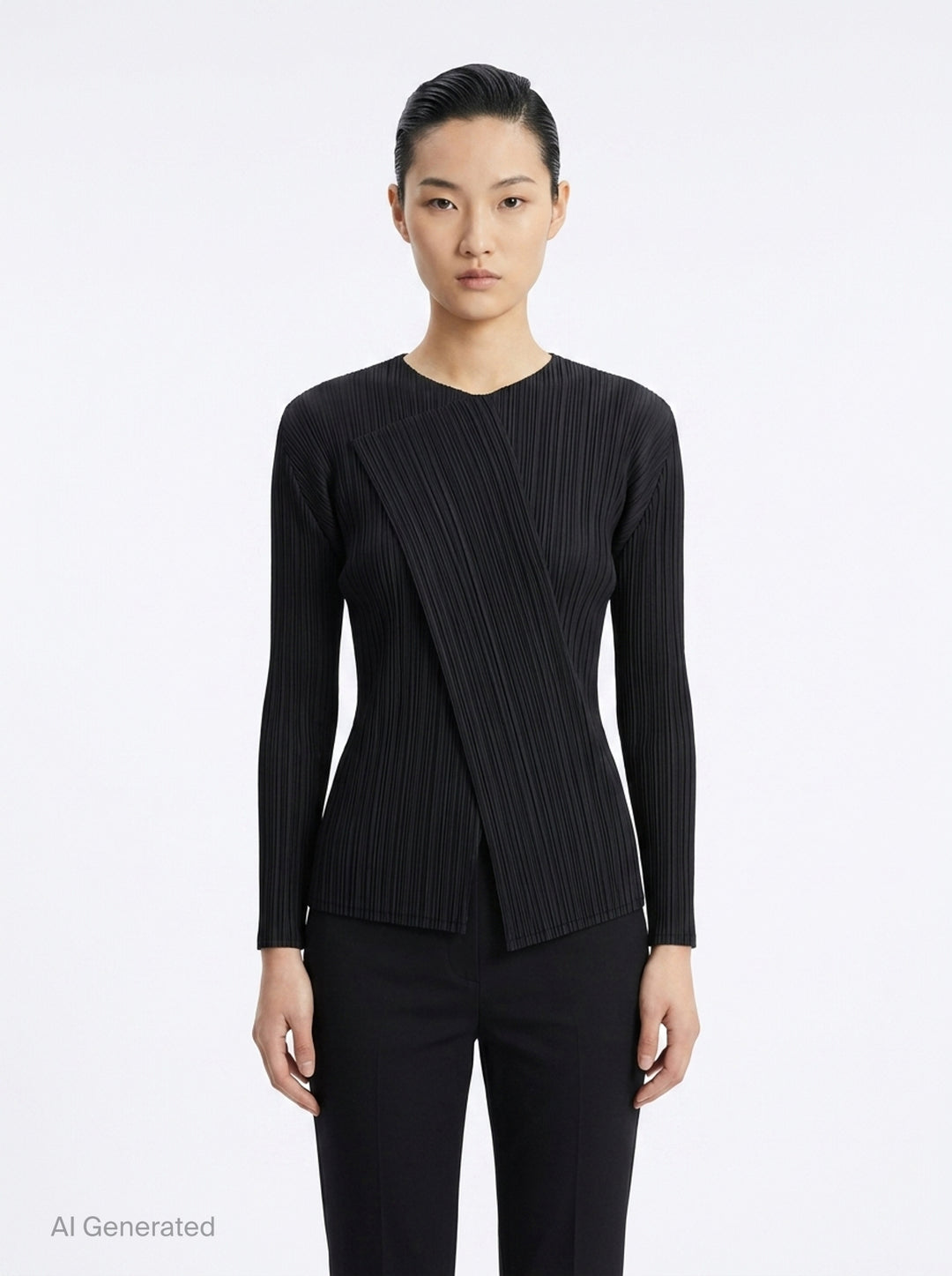 Sheer Slit Pleated Cardigan | Issey Miyake | Club21 - front