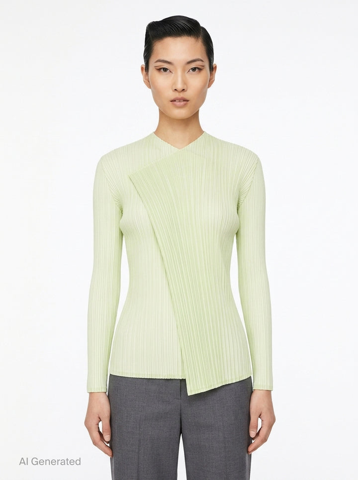 Sheer Slit Pleated Cardigan | Issey Miyake | Club21 - front