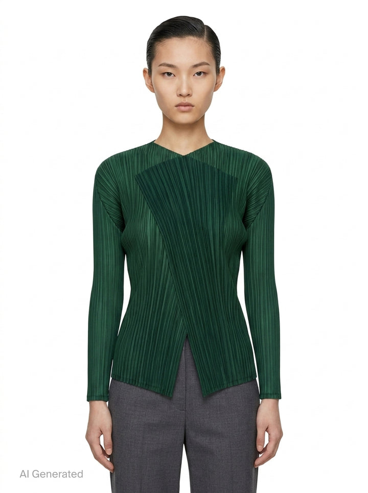Sheer Slit Pleated Cardigan | Issey Miyake | Club21 - front