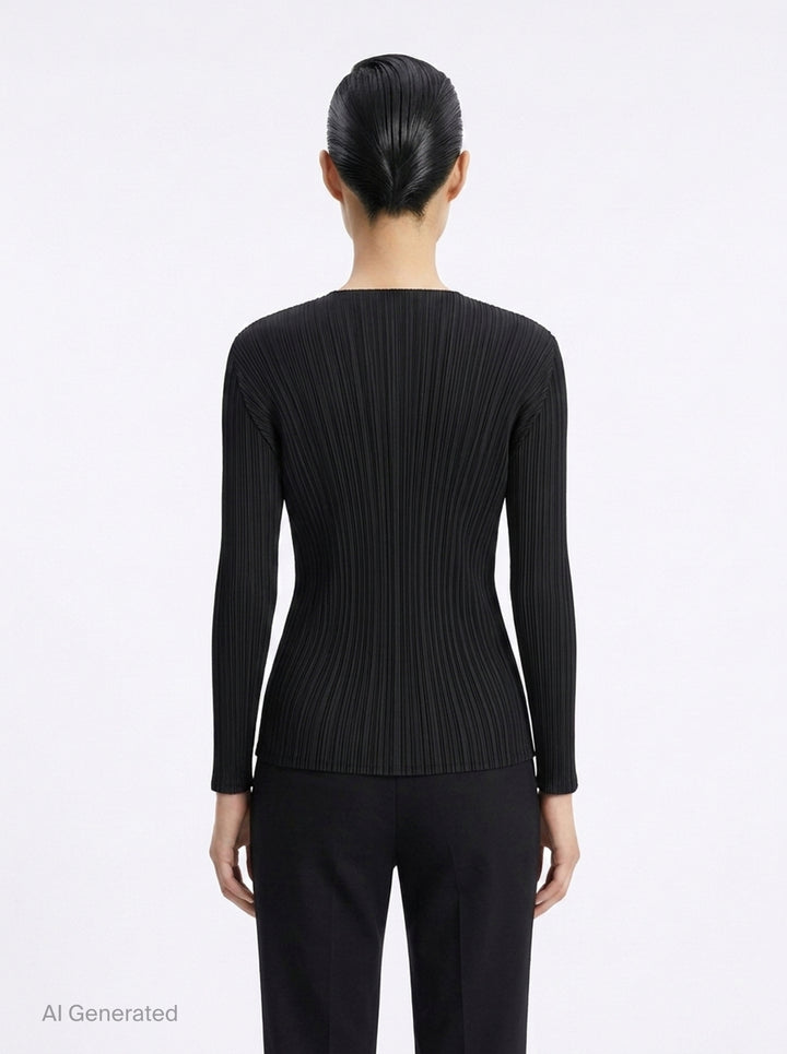Sheer Slit Pleated Cardigan | Issey Miyake | Club21 - back