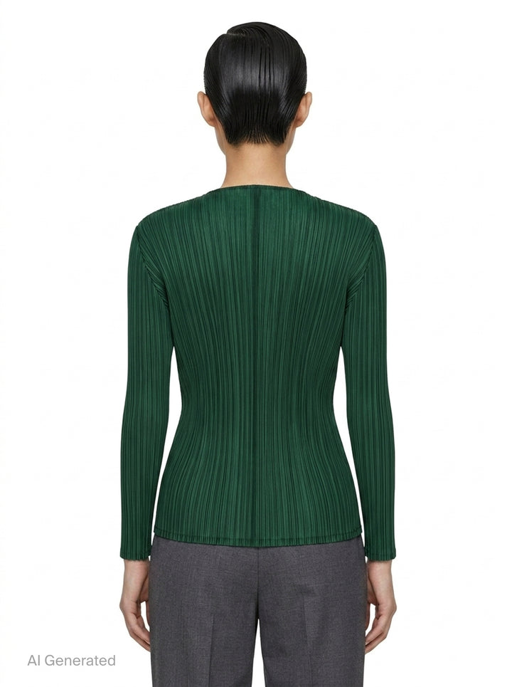 Sheer Slit Pleated Cardigan | Issey Miyake | Club21 - back
