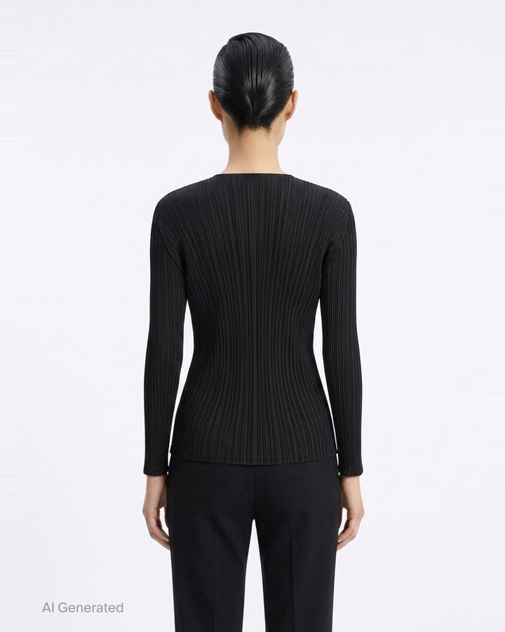 Sheer Slit Pleated Cardigan | Issey Miyake | Club21 - back
