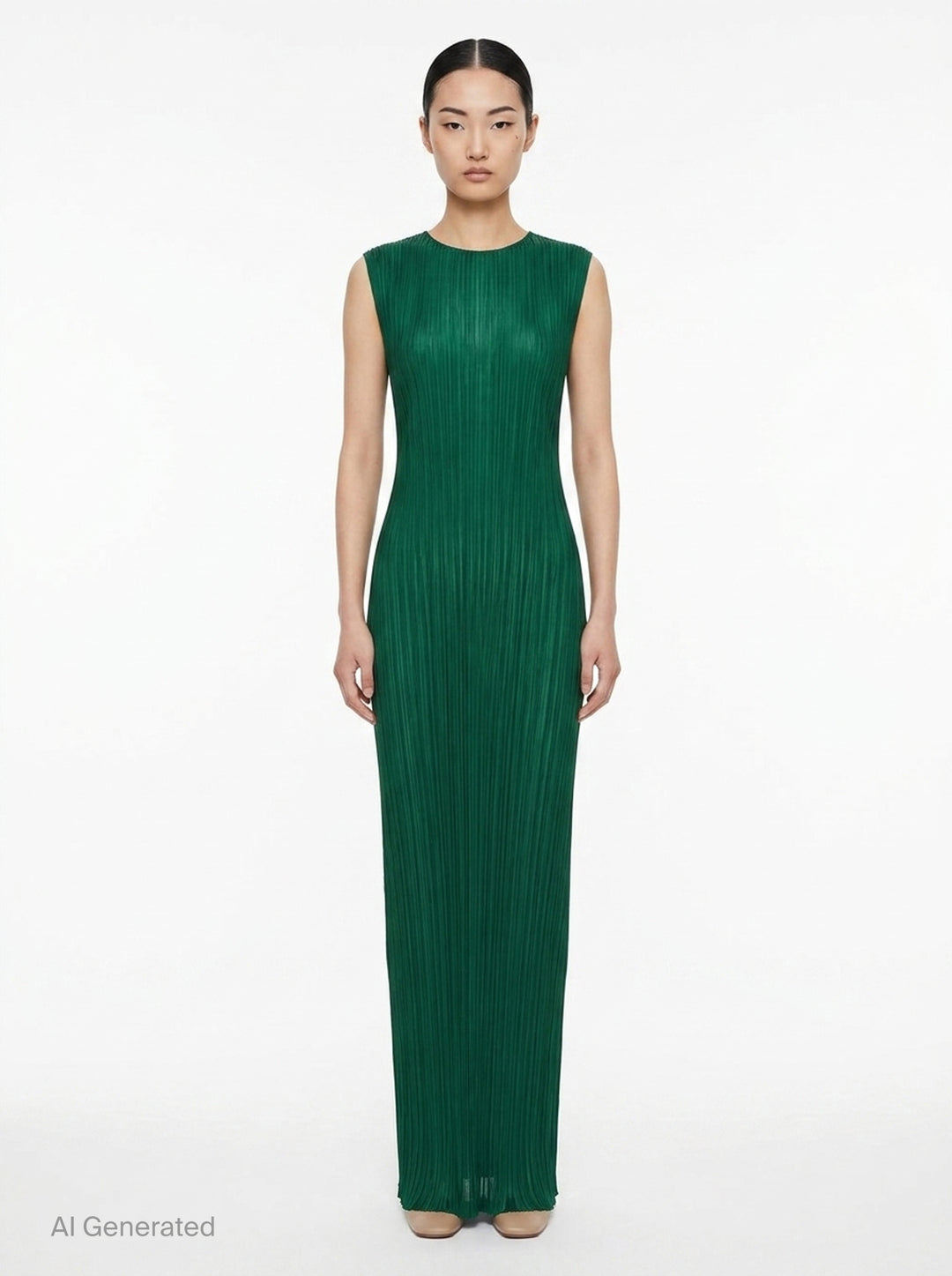 Sheer Slit Pleated Dress | Issey Miyake | Club21 - front