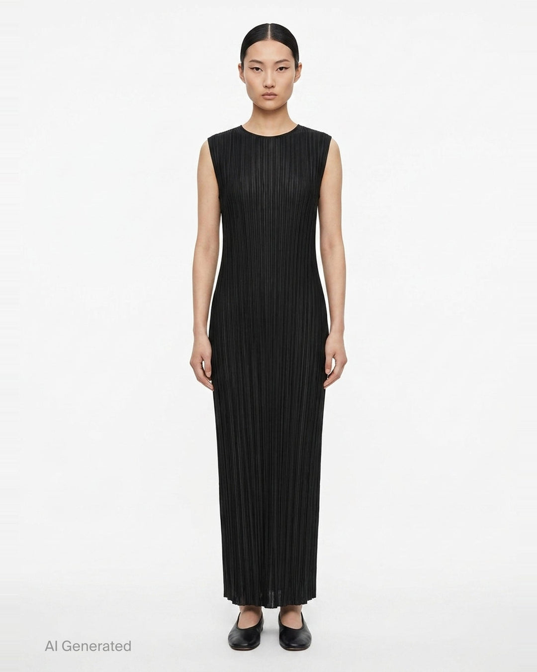 Sheer Slit Pleated Dress | Issey Miyake | Club21 - front