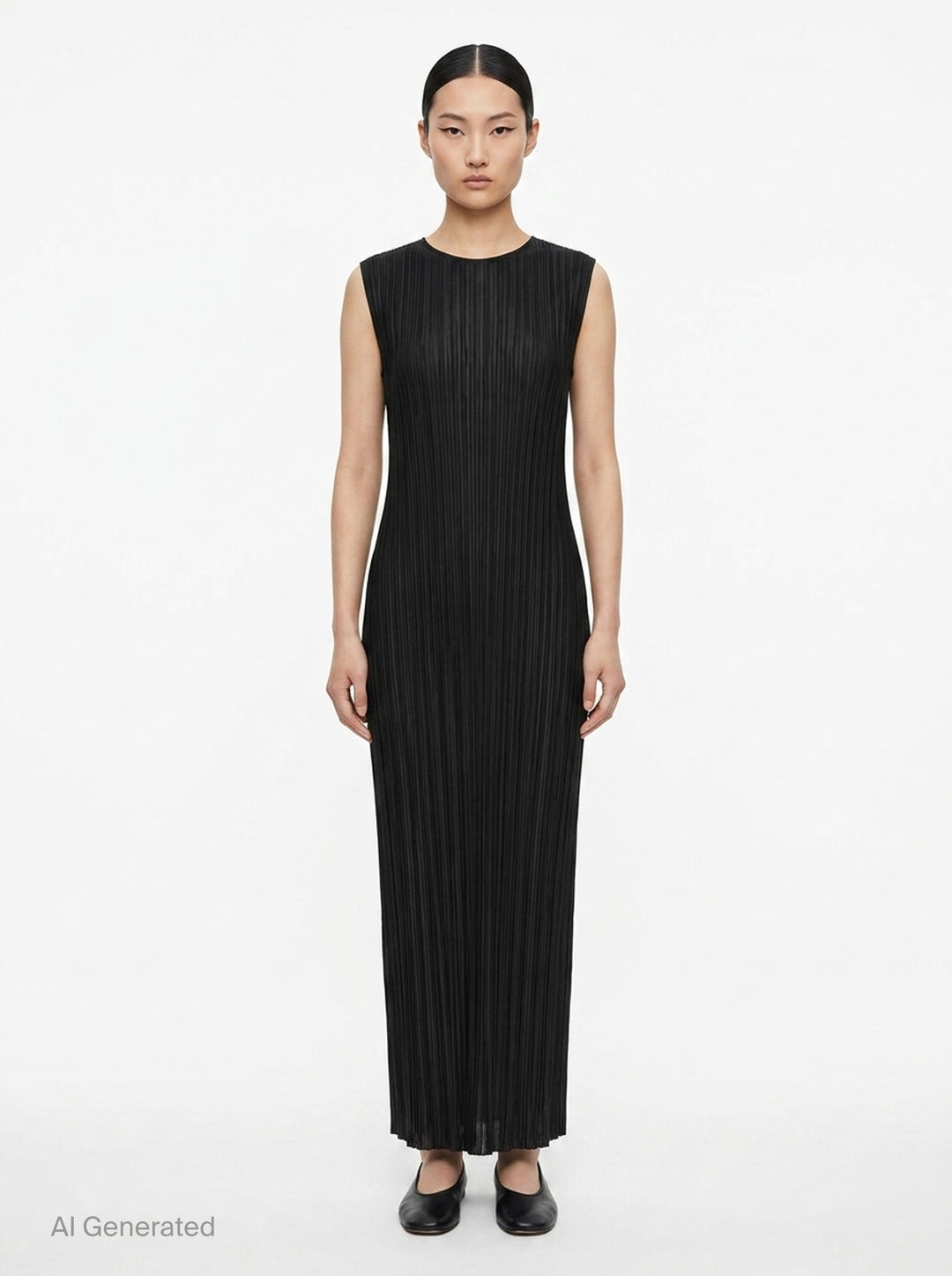 Sheer Slit Pleated Dress | Issey Miyake | Club21 - front