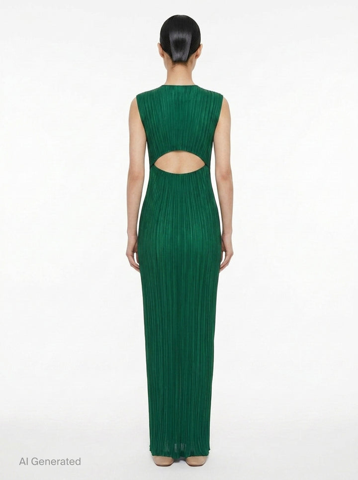 Sheer Slit Pleated Dress | Issey Miyake | Club21 - back