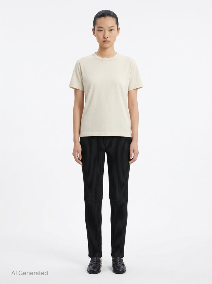 Sheer Slit Pleated Pants | Issey Miyake | Club21 - front