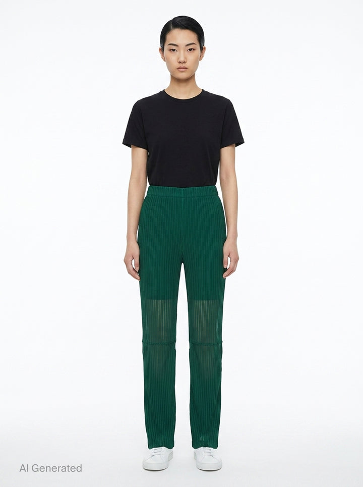 Sheer Slit Pleated Pants | Issey Miyake | Club21 - front