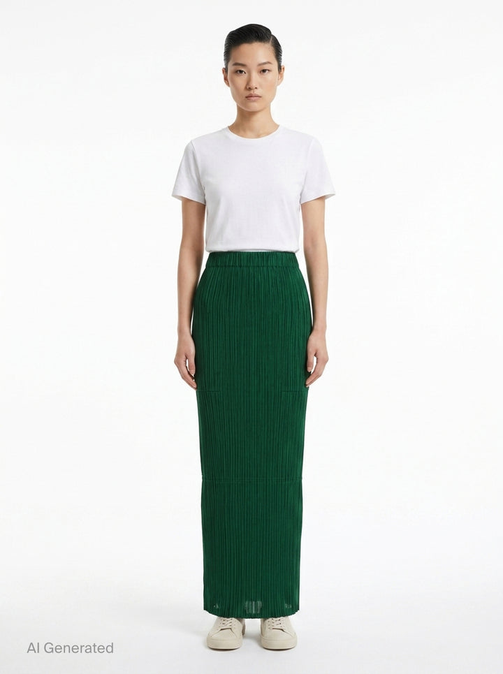 Sheer Slit Pleated Skirt | Issey Miyake | Club21 - front