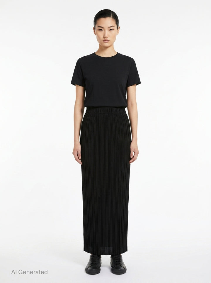 Sheer Slit Pleated Skirt | Issey Miyake | Club21 - front