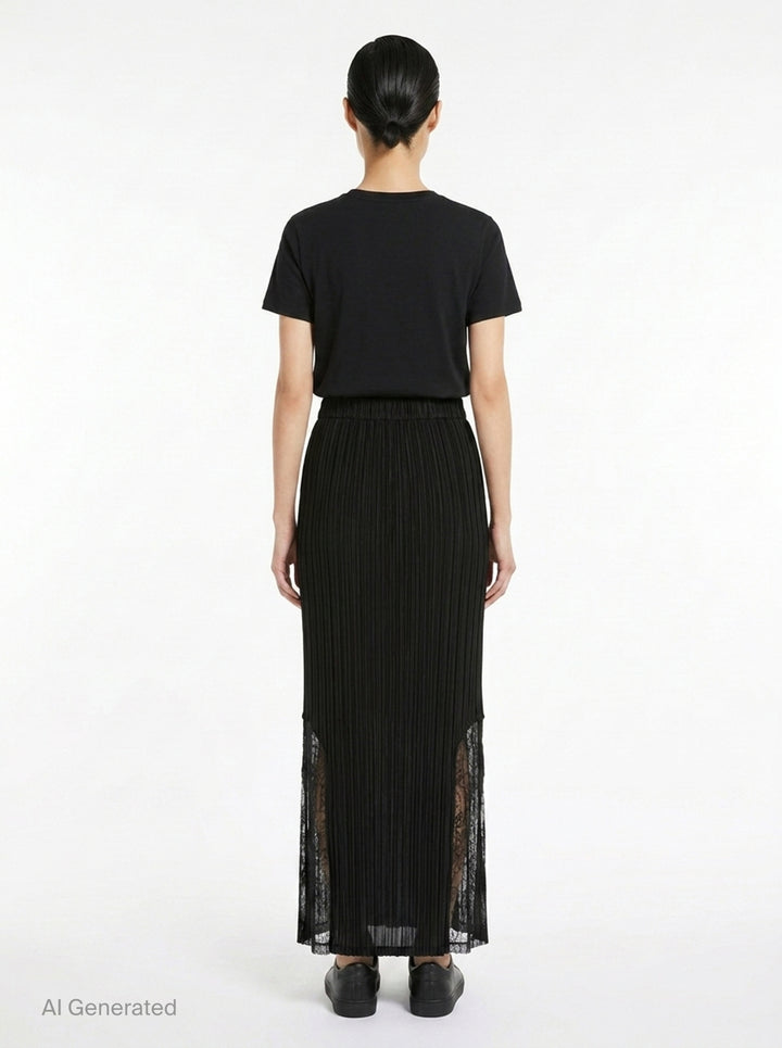Sheer Slit Pleated Skirt | Issey Miyake | Club21 - back
