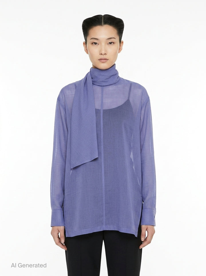 Sheer Wool Woven Top | Issey Miyake | Club21 - front