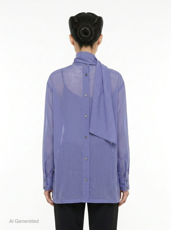 Sheer Wool Woven Top | Issey Miyake | Club21 - back