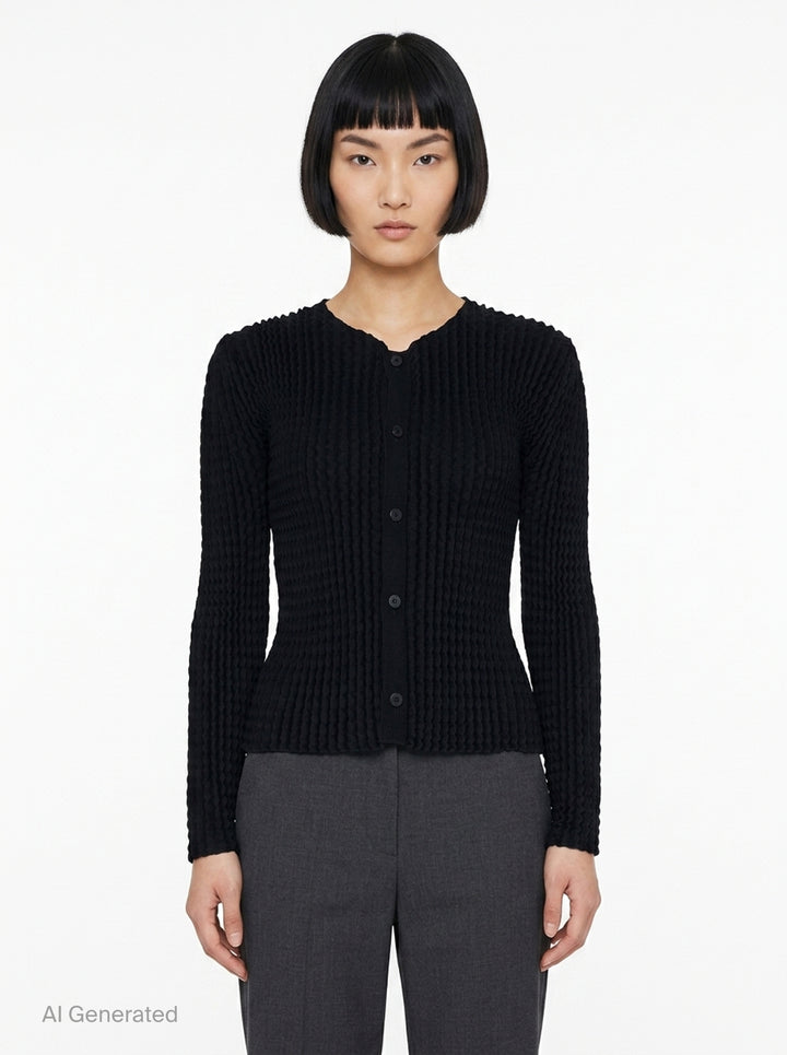 Spongy Knit Cardigan | Issey Miyake | Club21 - front