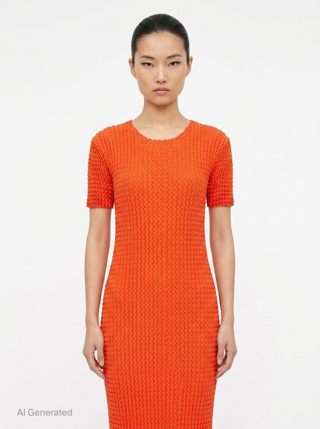 Spongy Knit Midi Dress | Issey Miyake | Club21 - front