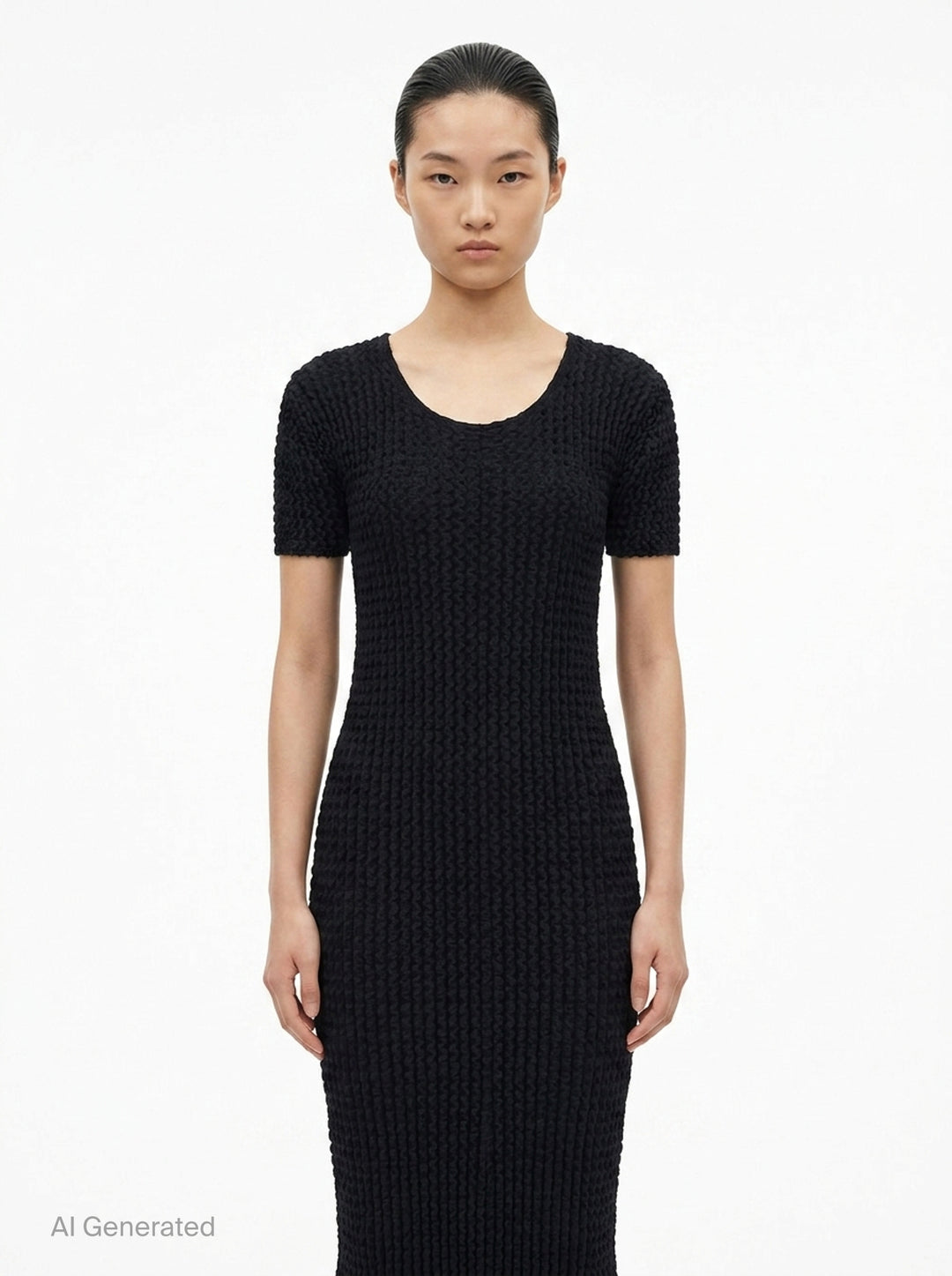 Spongy Knit Midi Dress | Issey Miyake | Club21 - front