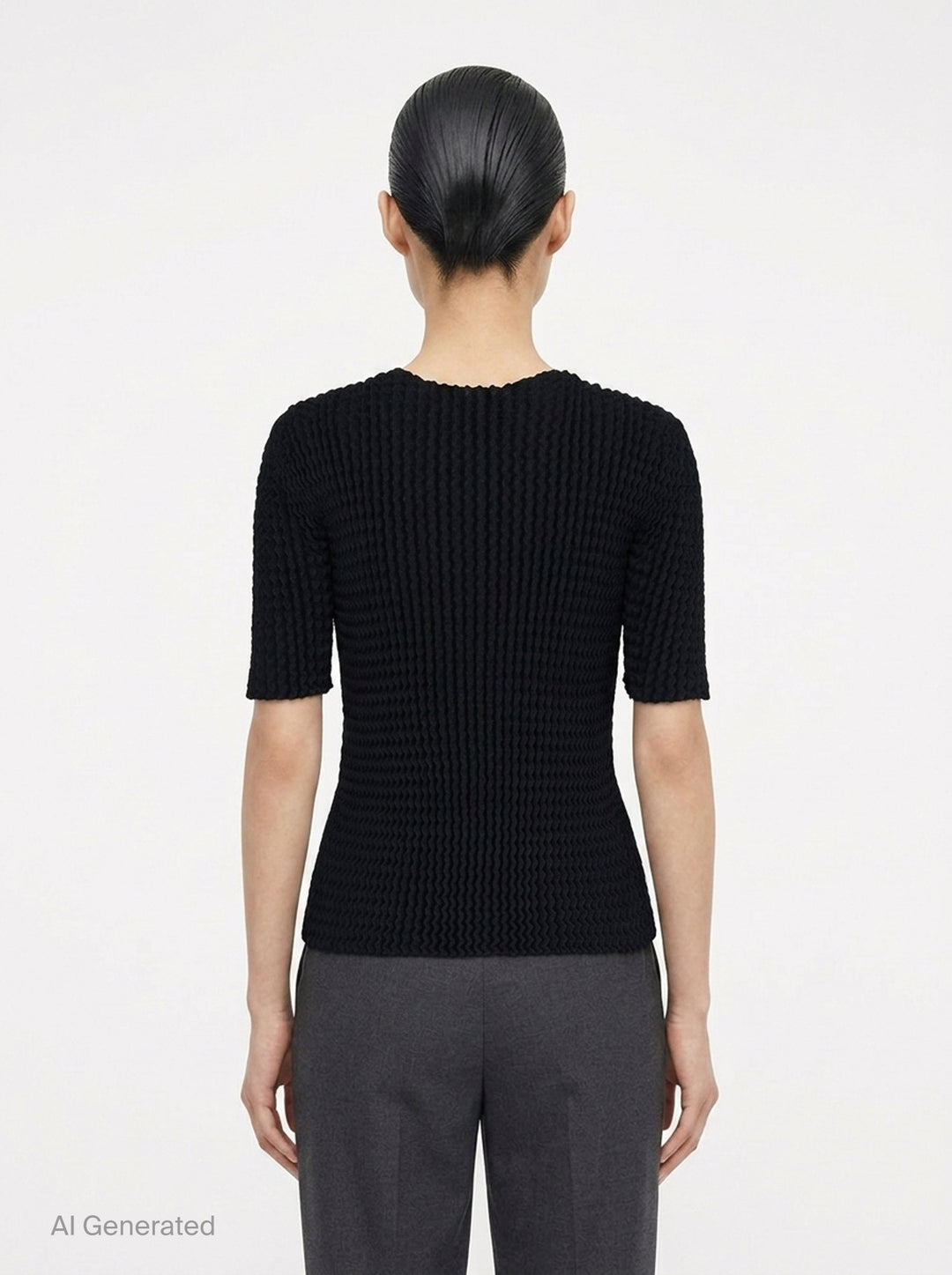 Spongy Textured Knit Sweater | Issey Miyake | Club21 - back