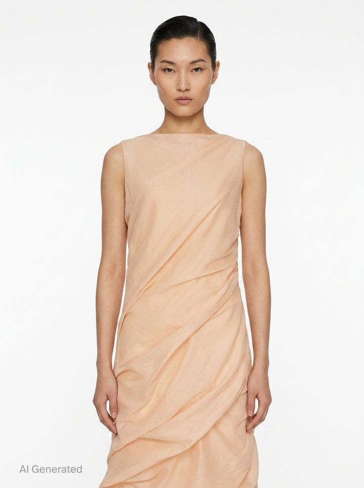 Twining Draped Woven Dress | Issey Miyake | Club21 - front