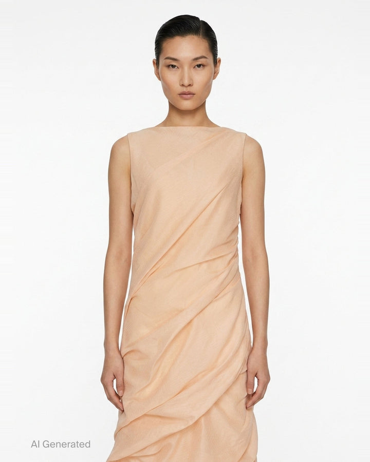 Twining Draped Woven Dress | Issey Miyake | Club21 - front