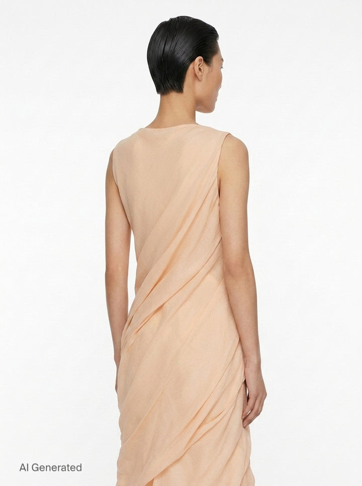Twining Draped Woven Dress | Issey Miyake | Club21 - back