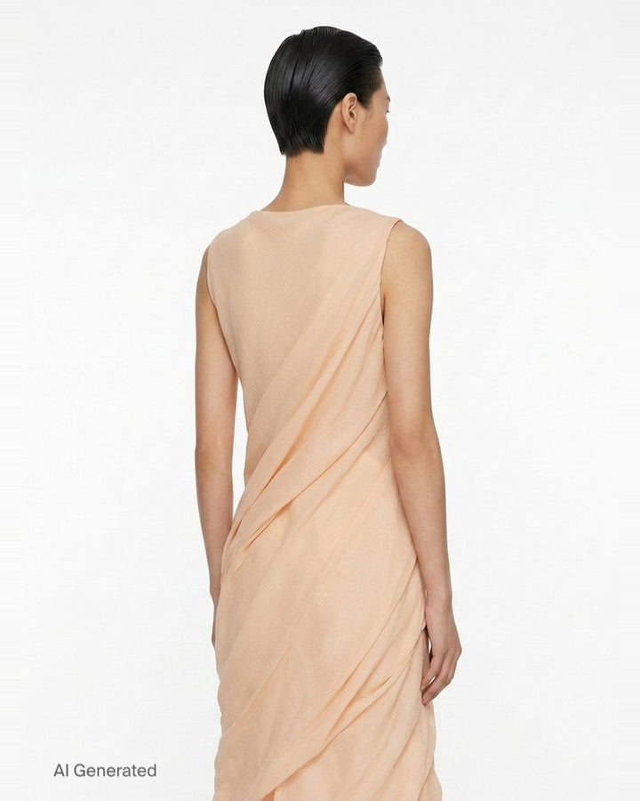 Twining Draped Woven Dress | Issey Miyake | Club21 - back