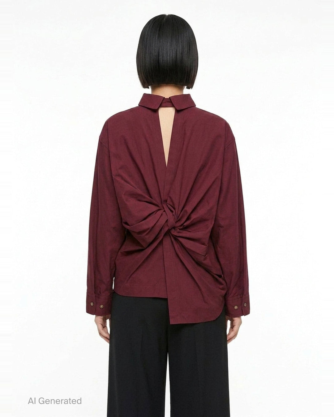 Twisted Drape Woven Top - back