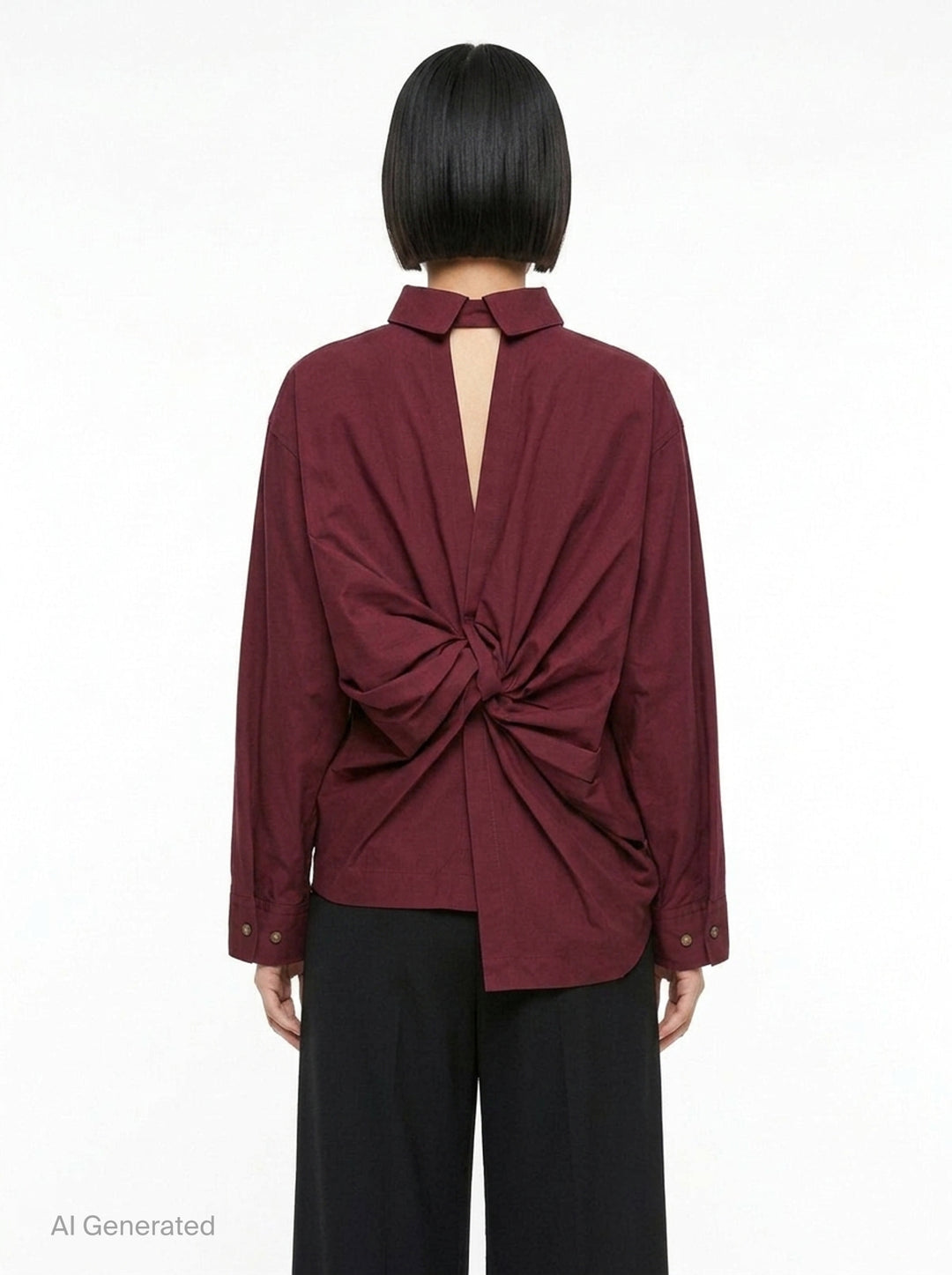 Twisted Drape Woven Top - back