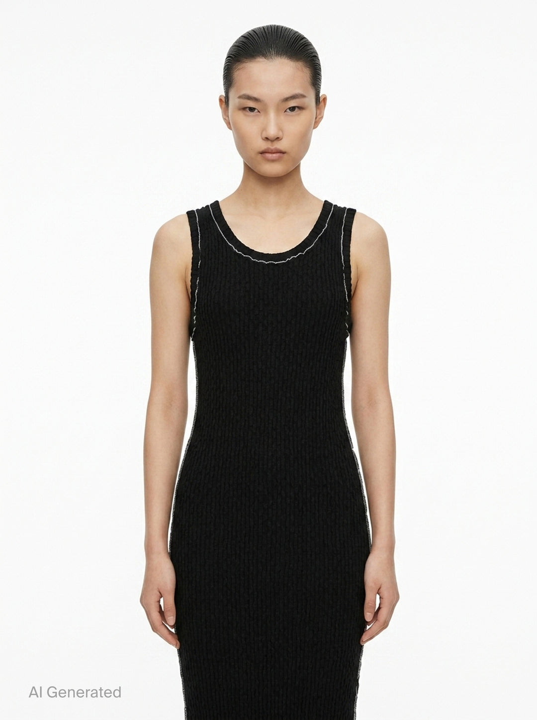 Wavelet Woven Midi Dress | ISSEY MIYAKE | Club21 - front