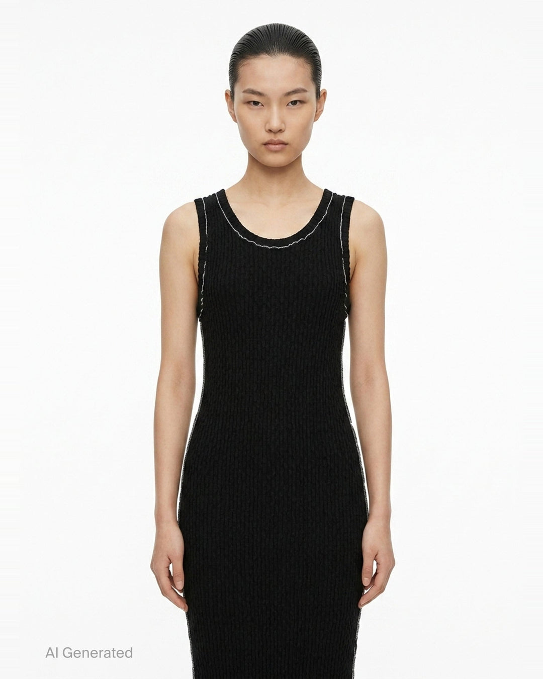 Wavelet Woven Midi Dress | ISSEY MIYAKE | Club21 - front