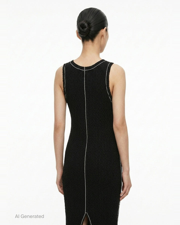 Wavelet Woven Midi Dress | ISSEY MIYAKE | Club21 - back