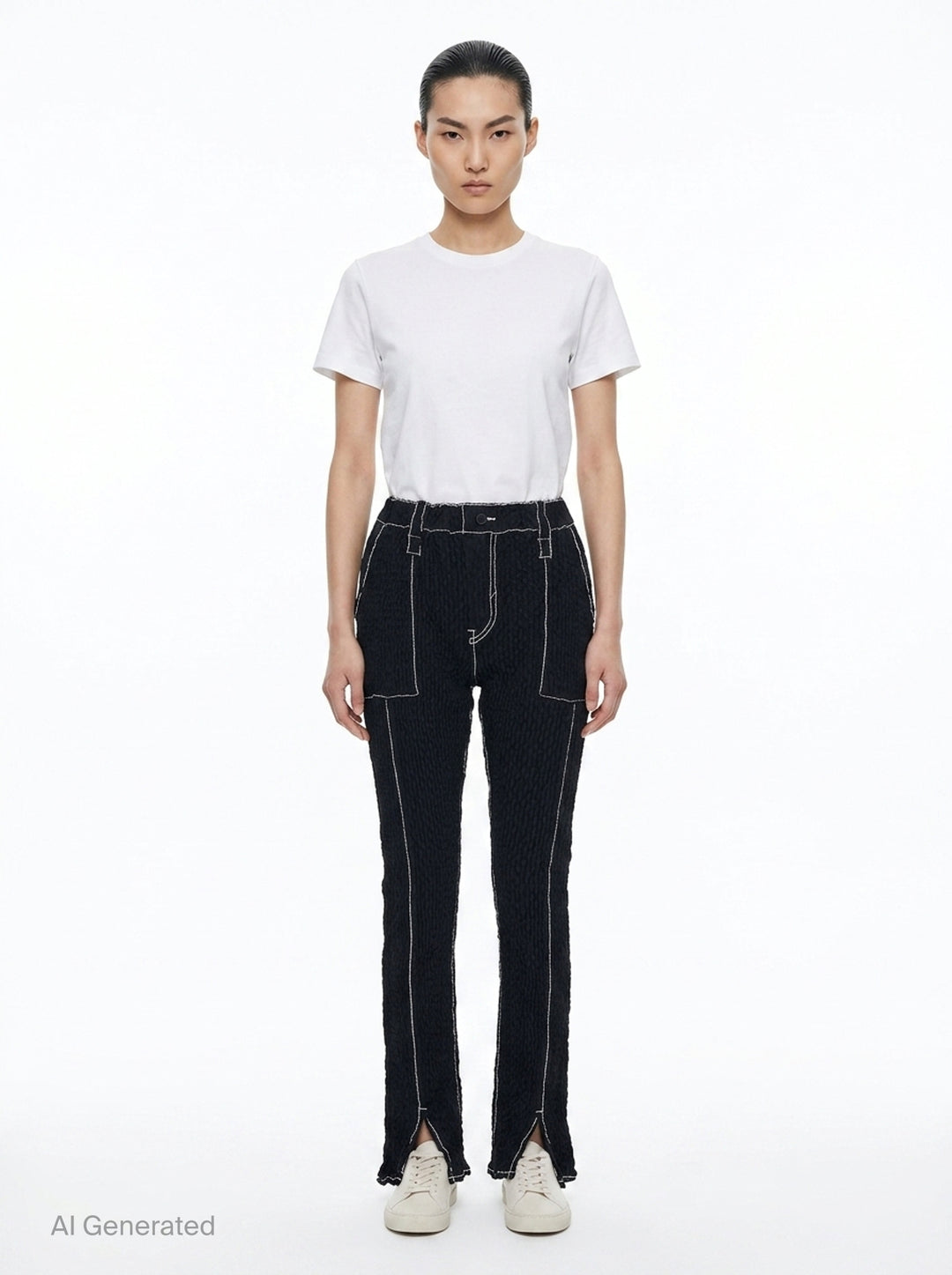 Wavelet Woven Pants | ISSEY MIYAKE | Club21 - front