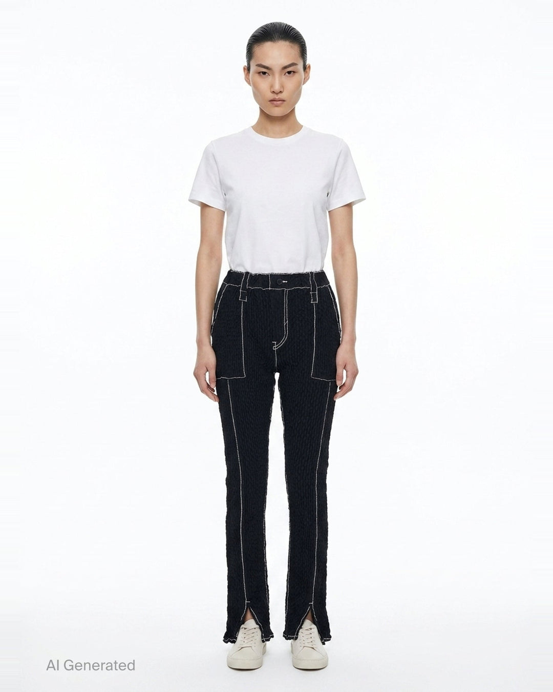 Wavelet Woven Pants | ISSEY MIYAKE | Club21 - front