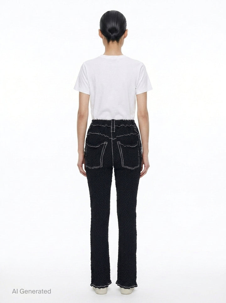 Wavelet Woven Pants | ISSEY MIYAKE | Club21 - back