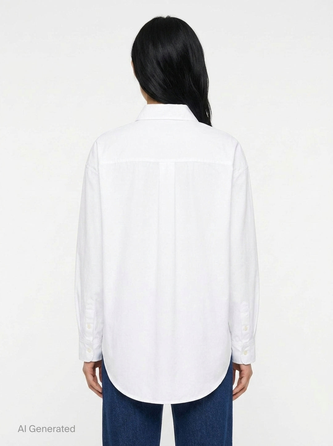Jacquemus La Chemise Citta white woven button-down shirt with spread collar, long sleeves, and tonal buttons on a white background - back
