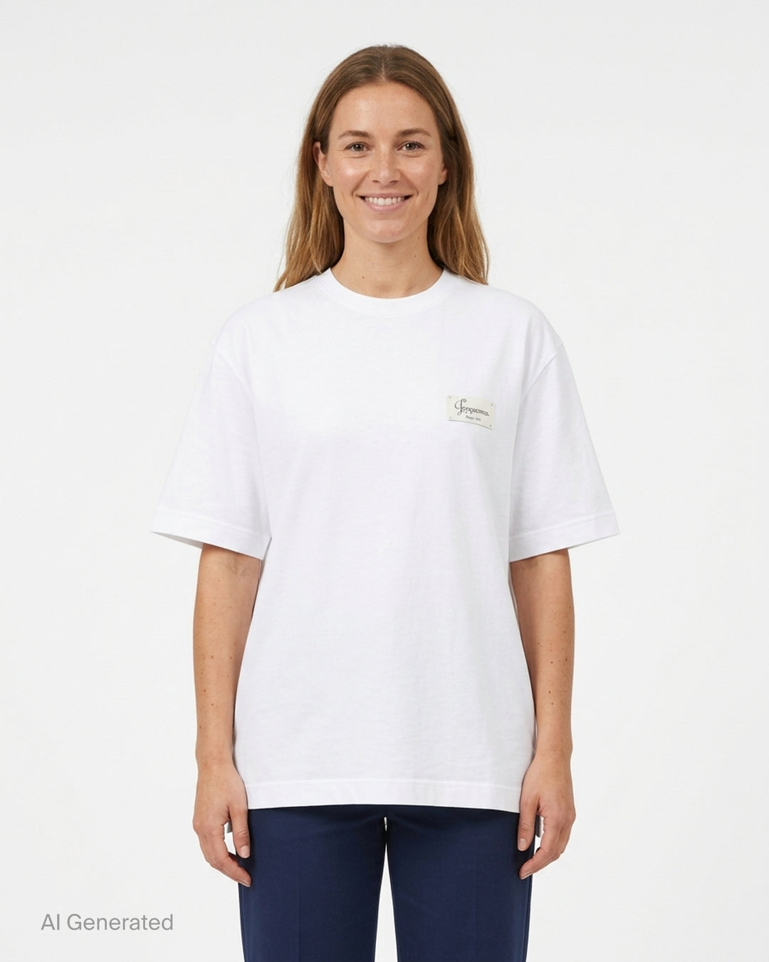Jacquemus Le Montaigne oversized short sleeve tee in chocolate brown with woven script label on the chest - front