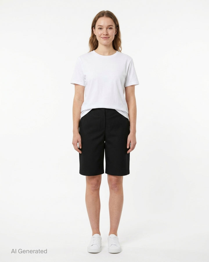 Jacquemus Le Short Cubisto black tailored Bermuda shorts, front view - front