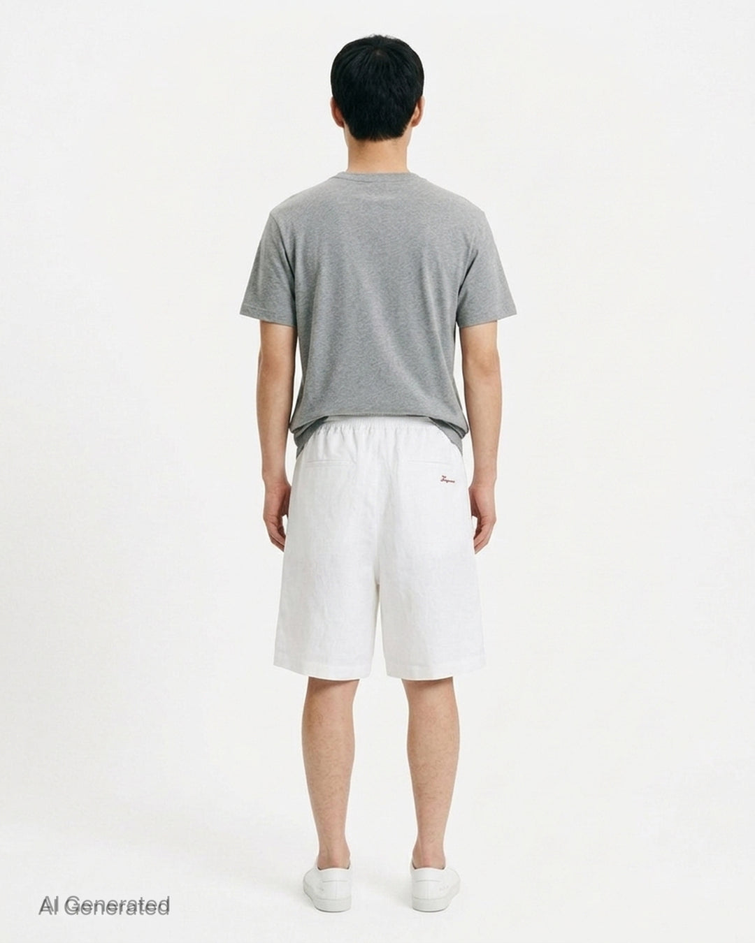 Jacquemus Le Short Pyjama white knee-length shorts with hand-drawn chain print and elasticated waistband - back