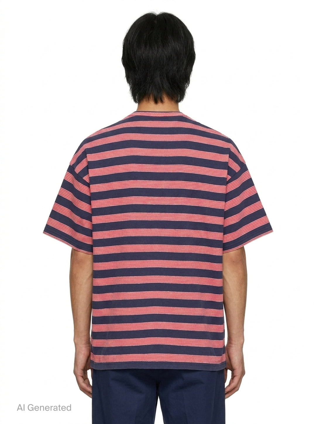 Bicolor Stripe Short Sleeve Tee | Jil Sander | Club21 - back