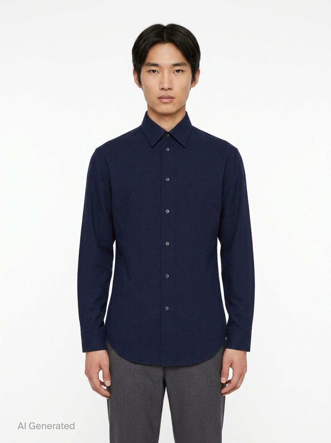 Boiled Wool Gabardine Long Sleeve Shirt | Jil Sander | Club21 - front